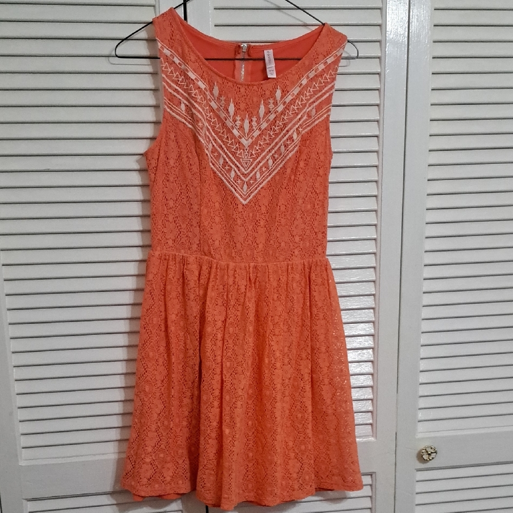 Xhilaration Coral Lace Mini Dress